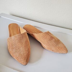 Coconuts by Matisse Curdoroy Xander Flat Mules Natural Micro Cord Pointed-Toe